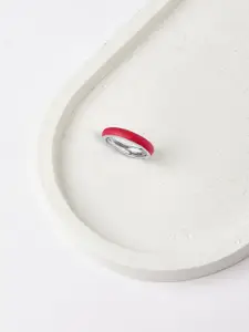Mia by Tanishq Fiery Red 925 Sterling Silver Plated Finger Ring