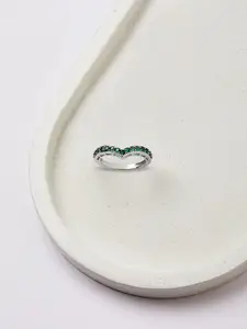 Mia by Tanishq 92.5 Sterling silver Plated CZ Studded Vivid Dream Finger Ring