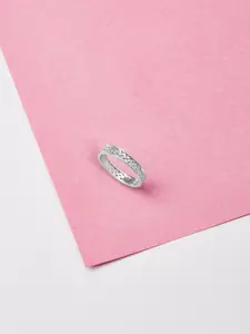 Mia by Tanishq 92.5 Sterling Silver-Plated Geometric Finger Ring