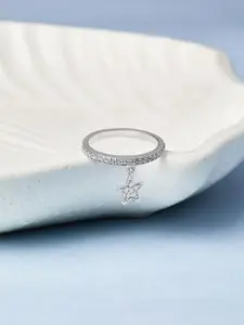 Mia by Tanishq 92.5 Sterling Silver-Plated CZ-Studded Finger Ring