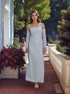 Stylecast X Hersheinbox Cold-Shoulder Lace Maxi Dress