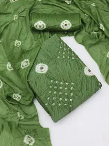 KALINI Bandhani Dyed Pure Cotton Unstitched Dress Material