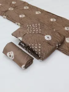 KALINI Bandhani Dyed Pure Cotton Unstitched Dress Material