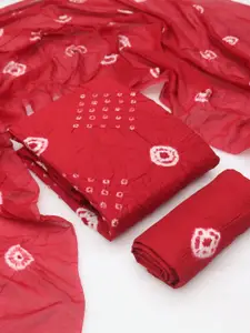 KALINI Bandhani Dyed Pure Cotton Unstitched Dress Material