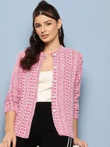 The Roadster Lifestyle Co Women Round Neck Cardigan Sweaters