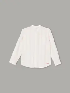 Fame Forever by Lifestyle Boys Mandarin Collar Vertical Striped Cotton Casual Shirt