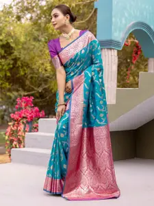 DEVATITHI Woven Design Zari Silk Blend Banarasi Saree