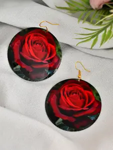 Silvermerc Designs Rose Floral Circular Shaped Drop Earrings