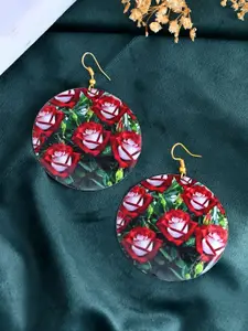 Silvermerc Designs Silvermerc Rose Designs Gold-Plated Circular Shaped Drop Earrings