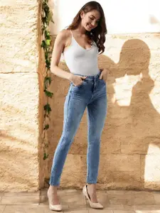 DressBerry Women Slim Fit High-Rise Light Fade Stretchable Jeans