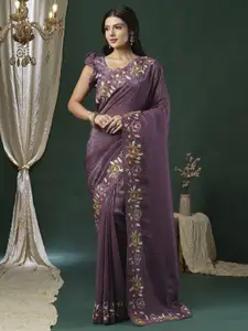 Anouk Embroidered Beads and Stones Tissue Saree