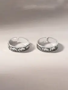 TOUCH925 Elephant Design Oxidised Toe Rings