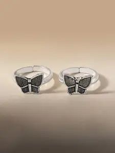 TOUCH925 Oxidised Butterfly Shaped Toe Rings