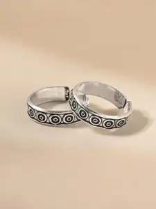 TOUCH925 Circular Oxidised Toe Rings