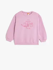 Koton Girls Printed Pullover Sweatshirt