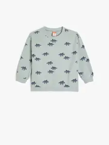 Koton Boys Printed Round Neck Pullover Cotton Sweatshirt