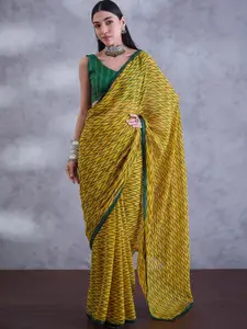 Saree mall Geometric Printed Beads and Stones Sarees