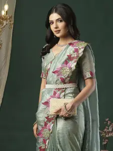 Anouk Floral Embroidered Tissue Saree