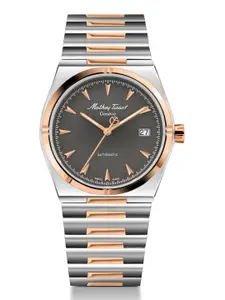 Mathey-Tissot Men Textured Swiss Made Zeus Grey Dial Automatic Watch For Men -  H118ATRS