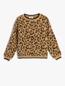 Koton Girls Animal Printed Pullover Sweater