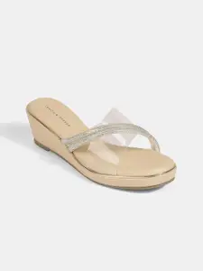 LEMON & PEPPER Women Embellished Wedge Heels Sandals
