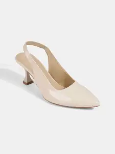 LEMON & PEPPER Women Textured Kitten Heels Mules