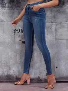 DressBerry Women Skinny Fit High-Rise Light Fade Stretchable Jeans