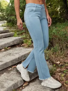 DressBerry Women Cotton Bootcut High-Rise Heavy Fade Jeans