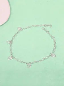 Mia by Tanishq Silver-Plated Cubic Zirconia Charm Bracelet