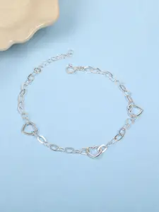Mia by Tanishq 93 Kt 925 Sterling Silver-Plated Love Links Anklet
