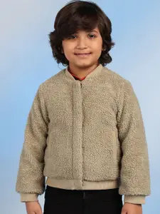 BAESD Boys Stand Collar Self Design Cotton Casual Parka Jacket