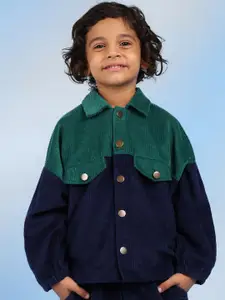 BAESD Boys Spread Collar Colourblocked Cotton Casual Tailored Jacket