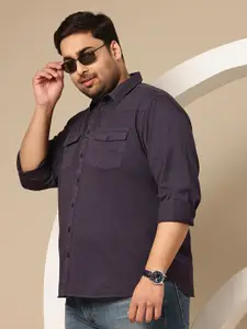 Sztori Plus Size Comfort Solid Pure Cotton Casual Shirt