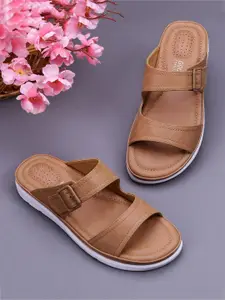 DOCTOR EXTRA SOFT Women Open Toe Flats With Buckles