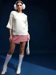 Tokyo Talkies Women Self Design Pullover