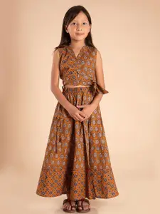 Sangria Girls Printed Pure Cotton Lehenga With Choli Set