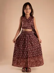 Sangria Girls Printed Pure Cotton Lehenga With Choli