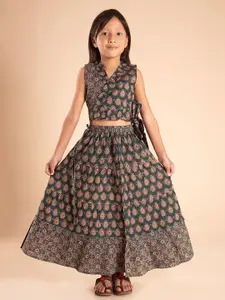 Sangria Girls Printed Pure Cotton Lehenga With Choli