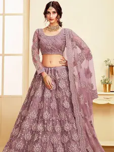 Aika Embroidered Beads and Stones Semi-Stitched Lehenga & Unstitched Blouse With Dupatta