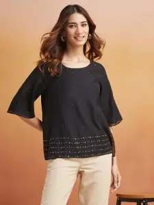 Fabindia Women Embellished Cotton Top
