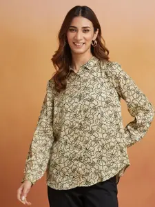 Fabindia Women Spread Collar Floral Printed Casual Shirt