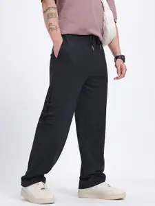 glitchez Men Mid-Rise Knot Detail Relaxed Fit Track Pants