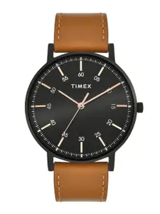 Timex Men Brass Dial & Leather Straps Analogue Watch TWTG80SMU05