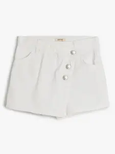 Koton Girls Cotton Above Knee Mid-Rise Shorts