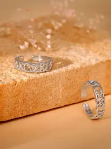 GIVA 925 Sterling Silver Rhodium-Plated Toe Rings