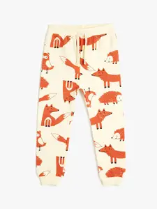 Koton Boys Printed Pure Cotton Mid Rise Joggers