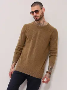 SHOWOFF Men Cotton Self Design Pullover Sweaters