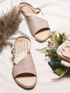 DIVASTRI Women Textured Open Toe Flats