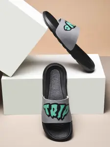 PERY PAO Sliders Mens Grey Stylish Flip Flop & Slippers