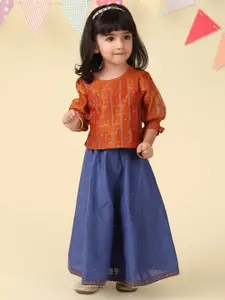 Fabindia Girls Sequinned Ready to Wear Lehenga & Blouse